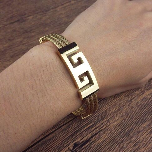 سوار من الستانلس ستيل المطلي بالذهب عيار 18 قيراط للرجال من اوموفت - هدية متينة ومقاومة للماء للمناسبات الخاصة - اكسسوار فاخر مقاوم للتاكل بأسعار معقولة، مقاس واحد يناسب الجميع، ستانلس ستيل، ذهبي, in Kuwait