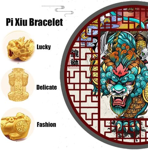 SOOWOOT Feng Shui Bracelet Necklace - Pi Xiu Black Obsidian Wealth Bracelet Good Luck Bracelet Pi Yao Attract Wealth Money Necklace Set For Women Men in Kuwait