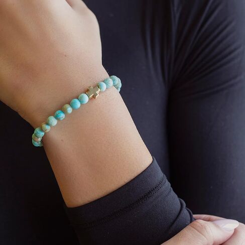 Lenny & Eva Faith Over Fear Cross Stretchable Bracelets for Women Inspirational Jewelry with Message on Card (Limited Edition) in Saudi Arabia