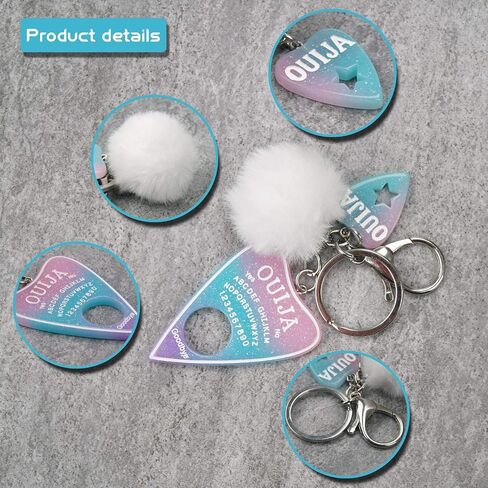 SNcek Women Ouija Board Resin Pompom Charms Car Wallet Cute Keychains in Saudi Arabia