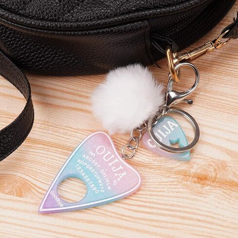 SNcek Women Ouija Board Resin Pompom Charms Car Wallet Cute Keychains in Saudi Arabia