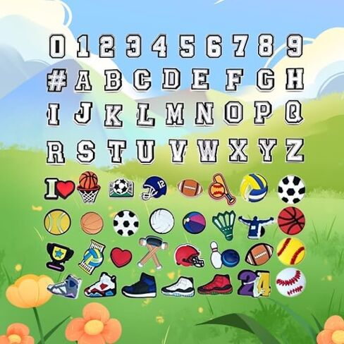 سافلدو 74 76 74+4 قطع سحر الأحذية بأرقام الحروف، حروف A-Z مزدوجة وأرقام 0-9 # سحر السدادة لأساور المعصم، تزيين للأولاد والمراهقين والبالغين هدايا عيد الميلاد in Kuwait