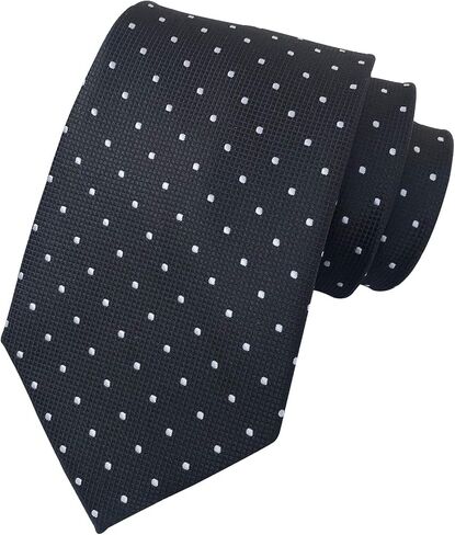 Men's Micro Checkered Polka Dot Striped Ties Jacquard Woven Formal Dress Necktie in Kuwait