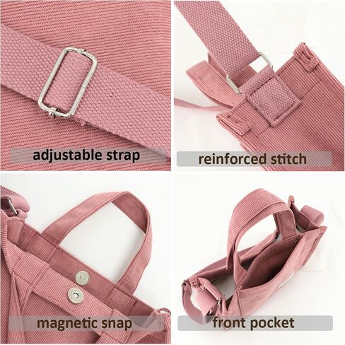 Tote Bag Women Aesthetic Corduroy Bags Cross body Bag Purse for Women Mini Travel Bags Handbags Everyday Bag Square in Kuwait