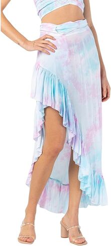 Tiare Hawaii Tulip Wrap Skirt Turquoise Pink Smoke One Size in Kuwait