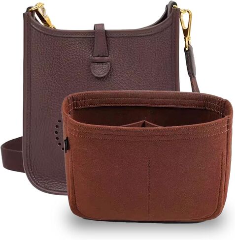 D.DUO Bag Organizer Insert, Tote Purse Insert, Pocket Wallet Divider for Hermes Evelyne 16/29/33(M(10.2×3×8.2),Grey) in Saudi Arabia