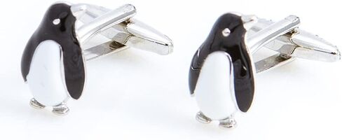 MRCUFF البطريق توكسيدو أزرار رسمية وأزرار أكمام وأزرار الزينة في صندوق هدايا عرض وقطعة قماش تلميع, معدن, بدون أحجار كريمة in Saudi Arabia
