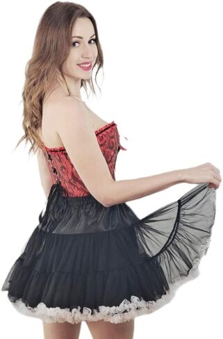 PhilaeEC Women's Elastic Chiffon Petticoat Puffy Tutu Tulle Skirt Princess Ballet Dance Pettiskirts Underskirt Multi-Layer in Saudi Arabia