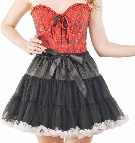 PhilaeEC Women's Elastic Chiffon Petticoat Puffy Tutu Tulle Skirt Princess Ballet Dance Pettiskirts Underskirt Multi-Layer in Saudi Arabia