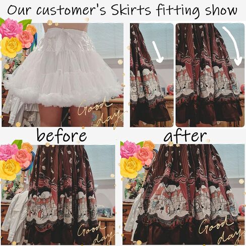 PhilaeEC Women's Elastic Chiffon Petticoat Puffy Tutu Tulle Skirt Princess Ballet Dance Pettiskirts Underskirt Multi-Layer in Saudi Arabia