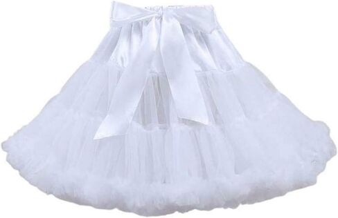 PhilaeEC Women's Elastic Chiffon Petticoat Puffy Tutu Tulle Skirt Princess Ballet Dance Pettiskirts Underskirt Multi-Layer in Kuwait