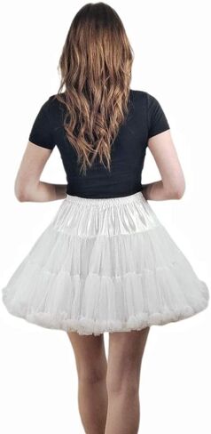 PhilaeEC Women's Elastic Chiffon Petticoat Puffy Tutu Tulle Skirt Princess Ballet Dance Pettiskirts Underskirt Multi-Layer in Kuwait