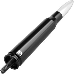 50 Cal Caliber Bullet Style Antenna, Compatible with GMC Sierra (2000-2024), GMC Canyon (2015-2024), GMC Acadia (2007-2019), GMC Terrain (2010-2017) - Designed for Optimized FM/AM Reception (Black)