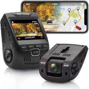RexingUSA V1GW-4K UltraHD Dash Cam: GPS Logger, Wi-Fi, 170° Wide Lens, 2.4" LCD, WDR, Loop Record, 256GB Support, App-Enabled, Supercapacitor Tech in Kuwait