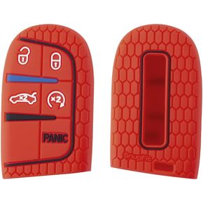 2PCS Key Fob Cover Compatible with Grand Cherokee, Renegade, Charger, Challenger, Dart, Durango, Journey 300 keyfob (Push Button Start Models) (Black 2PCS) (2PCS Black)