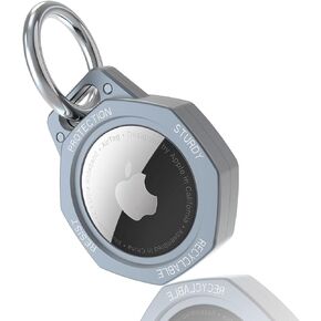 Tieuwant AirTag Holder Case- Aluminum Alloy Airtag Keychain (1st & 2nd Gen) for Keys, Bags, Luggages (Gunmetal Grey) in Kuwait