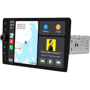 Joying راديو السيارة 9 بوصة ستيريو السيارة مع Carplay & Android Auto، شاشة لمس واحدة Din 1280x800P مع راديو AM/FM، 48 نطاق EQ، DTS، قناة صوت محيطية 5.1، مقبض مستوى الصوت (JY-UZS07N8)
