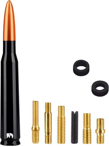 50 Cal Caliber Bullet Style Antenna, Compatible with GMC Sierra (2000-2024), GMC Canyon (2015-2024), GMC Acadia (2007-2019), GMC Terrain (2010-2017) - Designed for Optimized FM/AM Reception (Black) in Saudi Arabia