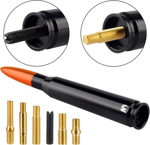 50 Cal Caliber Bullet Style Antenna, Compatible with GMC Sierra (2000-2024), GMC Canyon (2015-2024), GMC Acadia (2007-2019), GMC Terrain (2010-2017) - Designed for Optimized FM/AM Reception (Black) in Saudi Arabia