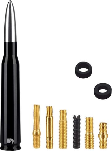 50 Cal Caliber Bullet Style Antenna, Compatible with GMC Sierra (2000-2024), GMC Canyon (2015-2024), GMC Acadia (2007-2019), GMC Terrain (2010-2017) - Designed for Optimized FM/AM Reception (Black) in Saudi Arabia