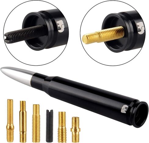 50 Cal Caliber Bullet Style Antenna, Compatible with GMC Sierra (2000-2024), GMC Canyon (2015-2024), GMC Acadia (2007-2019), GMC Terrain (2010-2017) - Designed for Optimized FM/AM Reception (Black) in Saudi Arabia