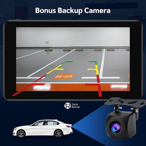 TURN RAISE Portable Apple CarPlay,7" Touch Screen Double Din Stereo Wireless Carplay Car Stereo and Android Auto with Siri/Bluetooth/Maps Navigation/Voice Control/Backup Camera/AUX/FM for All Vehicles in Kuwait