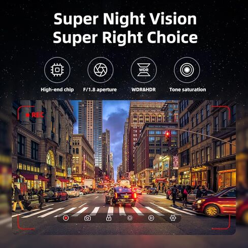 DUOYOUNG Dash Cam أمامية وخلفية، 1080P Full HD Dual Dash Camera للسيارات، بطاقة SD 32 جيجابايت مجانية، شاشة IPS 2.0 بوصة، رؤية ليلية، زاوية واسعة 170 درجة، WDR، وضع انتظار السيارات 24 ساعة G-Sensor in Kuwait