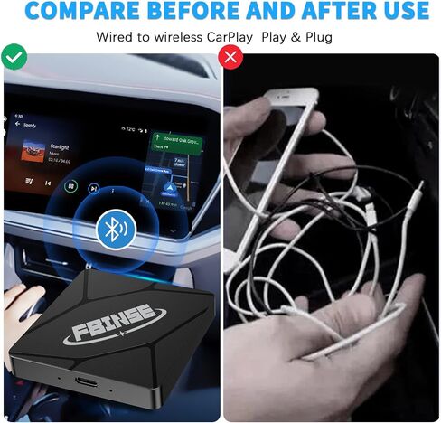 محول CarPlay اللاسلكي للسيارات مع CarPlay السلكي من المصنع، دونجل CarPlay اللاسلكي، يحول السلكي إلى CarPlay اللاسلكي، التوصيل والتشغيل، التحديث عبر الإنترنت in Kuwait