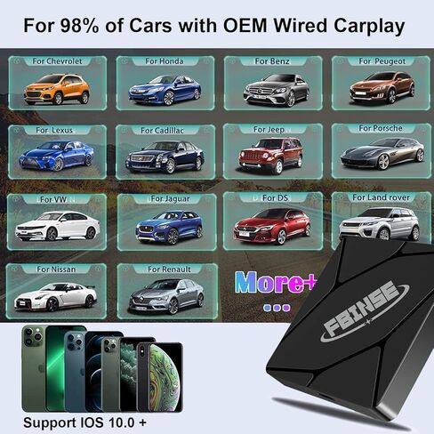 محول CarPlay اللاسلكي للسيارات مع CarPlay السلكي من المصنع، دونجل CarPlay اللاسلكي، يحول السلكي إلى CarPlay اللاسلكي، التوصيل والتشغيل، التحديث عبر الإنترنت in Kuwait