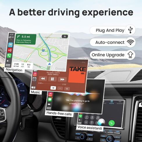 محول CarlinKit 3.0 صغير لجهاز iPhone iOS 10+ وللسيارات المزودة بسلك Carplay من المصنع، محول CarPlay المحسن لعام 2023 يحول CarPlay السلكي إلى لاسلكي، بدون تأخير، سهل الاستخدام، دونجل صغير أنيق وخفيف الوزن in Saudi Arabia