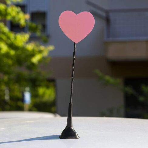 زخرفة هوائي السيارة، MoreChioce EVA Love Shape سيارة هوائي توبر تزيين السيارة هوائي توبر قبعة هوائي ديكورات خارجية لمعظم السيارات، وردي in Kuwait