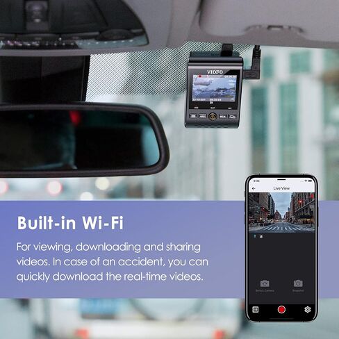 فايوفو كاميرا تابلوه مزدوجة 2K، كاميرا امامية 1440P و1080P داخل المقصورة للسيارة مع واي فاي ونظام تحديد المواقع ورؤية ليلية بالاشعة تحت الحمراء، وضع وقوف السيارات، مكثف فائق، تدعم 256GB كحد اقصى (A129 in Kuwait