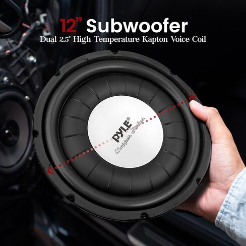 Pyle Car Vehicle Subwoofer Audio Speaker - 10 Inch 1000 Watt Power Ultra Slim DVC Subwoofer w/ Dual 2" Kapton Voice Coil, 4 Ohm Impedance, 60 Oz Magnet - for Vehicle Stereo Sound System PLWCH10D in Saudi Arabia