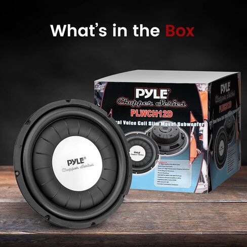 Pyle Car Vehicle Subwoofer Audio Speaker - 10 Inch 1000 Watt Power Ultra Slim DVC Subwoofer w/ Dual 2" Kapton Voice Coil, 4 Ohm Impedance, 60 Oz Magnet - for Vehicle Stereo Sound System PLWCH10D in Saudi Arabia