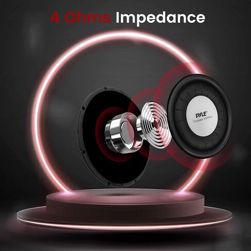 Pyle Car Vehicle Subwoofer Audio Speaker - 10 Inch 1000 Watt Power Ultra Slim DVC Subwoofer w/ Dual 2" Kapton Voice Coil, 4 Ohm Impedance, 60 Oz Magnet - for Vehicle Stereo Sound System PLWCH10D in Saudi Arabia