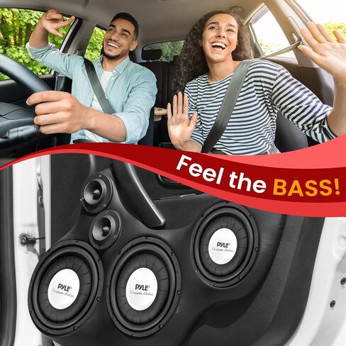 Pyle Car Vehicle Subwoofer Audio Speaker - 10 Inch 1000 Watt Power Ultra Slim DVC Subwoofer w/ Dual 2" Kapton Voice Coil, 4 Ohm Impedance, 60 Oz Magnet - for Vehicle Stereo Sound System PLWCH10D in Saudi Arabia