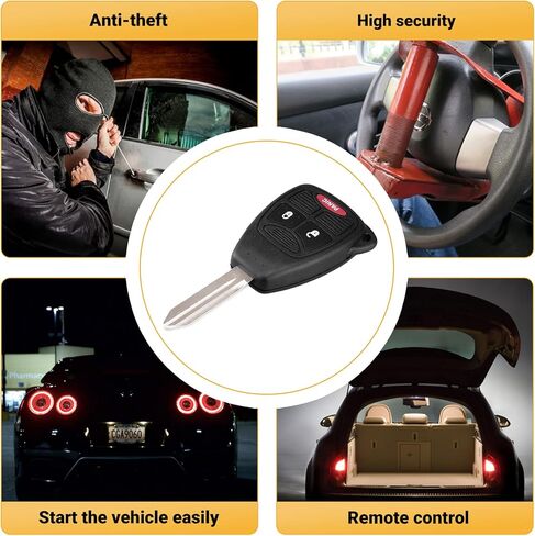 Car Key Fob Keyless Entry Remote Compatible with Chrysler 200/300/ Aspen/Dodge Charger/Ram/Durango/Wrangler/Commander etc. 3 Buttons OHT692427AA Key Remote Clicker- Pack of 2 in Kuwait