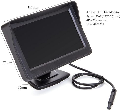 شاشة مرآة السيارة Yasoca مقاس 4.3 بوصة، رؤية خلفية للمركبة، كاميرا LED احتياطية للسيارة، نظام ركن سيارات فيديو للسيارات والشاحنات والشاحنات الصغيرة وسيارات الدفع الرباعي سهلة التركيب in Kuwait