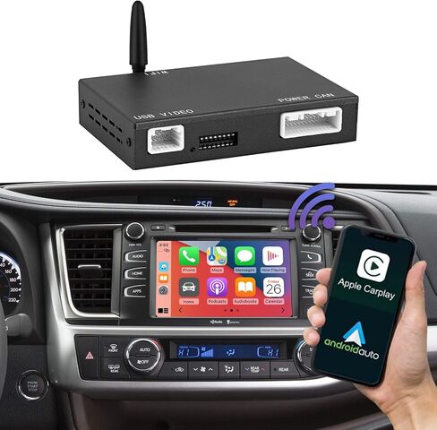 Road Top Wireless Carplay Android Auto Adapter for Toyota with Touch2 & Entune2.0 System 2014-2019 Year, Support Navigation, Mirrorlink, Camera, Bluetooth, USB in Saudi Arabia