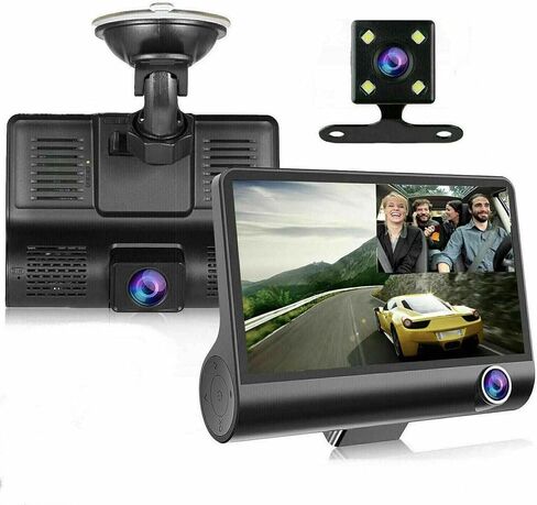 4Inch Dual Lens HD Car DVR Rearview Video Dash Cam 1080P 170°Wide Angle Video Recorder Camera LCD Screen G-Sensor, Loop Recording, Motion Detection and Parking Monitor in Saudi Arabia
