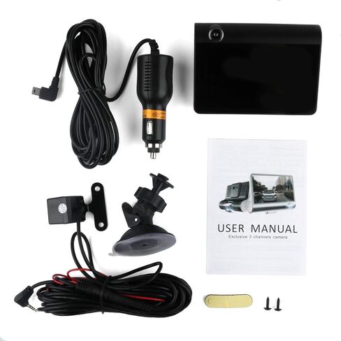 4Inch Dual Lens HD Car DVR Rearview Video Dash Cam 1080P 170°Wide Angle Video Recorder Camera LCD Screen G-Sensor, Loop Recording, Motion Detection and Parking Monitor in Saudi Arabia