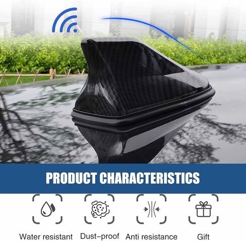 Crynod 1 قطعة هوائي استقبال إشارة ثابتة لزعانف سمك القرش للسيارة، 6.29 بوصة × 2.75 بوصة × 3.07 بوصة، هوائي ABS ذاتي اللصق لعملية الطلاء، ملحقات التعديل، متوافق مع معظم الموديلات (أسود) in Saudi Arabia