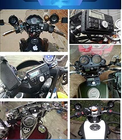 12V Radio 3 inch Motorcycle ATV UTV Golf Cart Waterproof Anti-Theft Bluetooth Speaker USB TF U Disk FM Radio Stereo System (Black) in Kuwait
