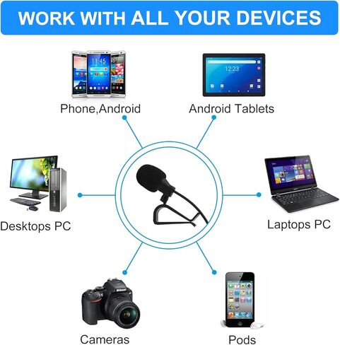 ميكروفون ستيريو للسيارة من Atictek مقاس 3.5 مم، بديل مقبس ميكروفون التجميع لراديو السيارة بلوتوث متوافق مع Pioneer Boss Kenwood JVC Sony Jsesen Alpine والمزيد in Kuwait