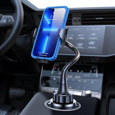 𝗨𝗽𝗴𝗿𝗮𝗱𝗲𝗱 15'' Cup Holder Phone Mount [𝗦𝘁𝗮𝗯𝗹𝗲 & 𝗦𝗲𝗰𝘂𝗿𝗲] Cup Phone Holder for Car, Adjustable Long Neck Phone Cup Holder for Car, Truck, SUV, Fit for iPhone 14 13 Pro Max, All Phones in Saudi Arabia