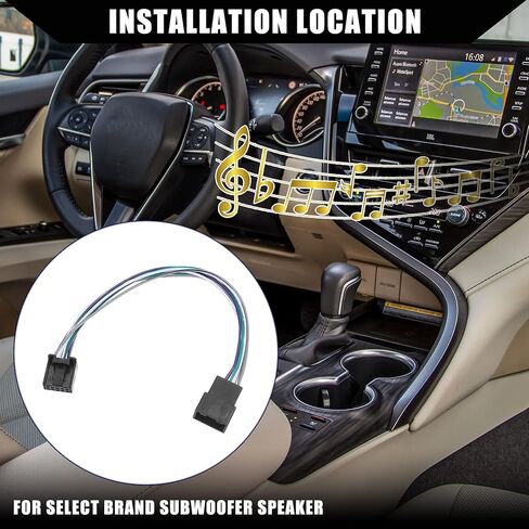 Hihaha داخلي/إضافة مضخم صوت ومضخم صوت وأسلاك T-Harness لتويوتا كامري 2018-2021 لتويوتا RAV4 2019-2021/ موصل قابس ستيريو راديو السيارة 8 دبوس/بلاستيك/1 قطعة/أسود in Kuwait