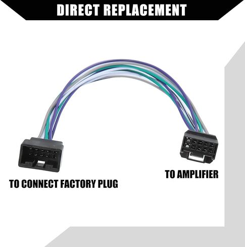 Hihaha داخلي/إضافة مضخم صوت ومضخم صوت وأسلاك T-Harness لتويوتا كامري 2018-2021 لتويوتا RAV4 2019-2021/ موصل قابس ستيريو راديو السيارة 8 دبوس/بلاستيك/1 قطعة/أسود in Kuwait