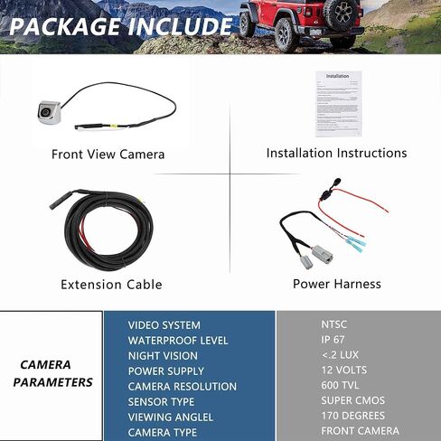Anina Truck Front View Camera for 2003-up Dodge RAM 1500 2500 3500 to add Front Face Camera Fit Aftermarket Display Front Grille Surface Mount(Chrome) in Saudi Arabia