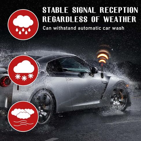 Ziciner Car Bullet Antenna, 1 PC Automotive Replacement Short Antenna Mast, Waterproof Durable Aluminum Antenna Toppers, Universal Vehicle Exterior Decor Accessories for Most Cars (Black) in Kuwait