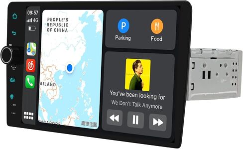Joying راديو السيارة 9 بوصة ستيريو السيارة مع Carplay & Android Auto، شاشة لمس واحدة Din 1280x800P مع راديو AM/FM، 48 نطاق EQ، DTS، قناة صوت محيطية 5.1، مقبض مستوى الصوت (JY-UZS07N8) in Kuwait